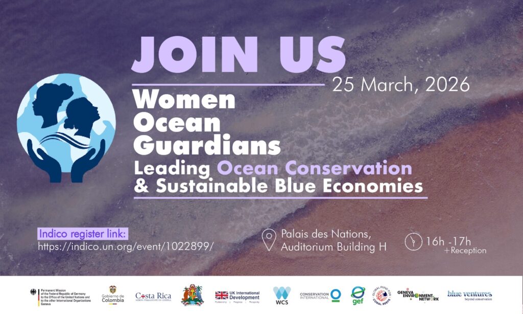 Flyer for the high-level, Women Ocean Guardians Event "Women Ocean Guardians: Leading Ocean Conservation and Sustainable Blue Economies."